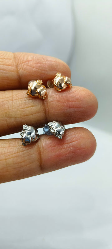 Beautiful teddy bear earrings pack of Combo rose and silver colour in pure 92.5 HM Silver