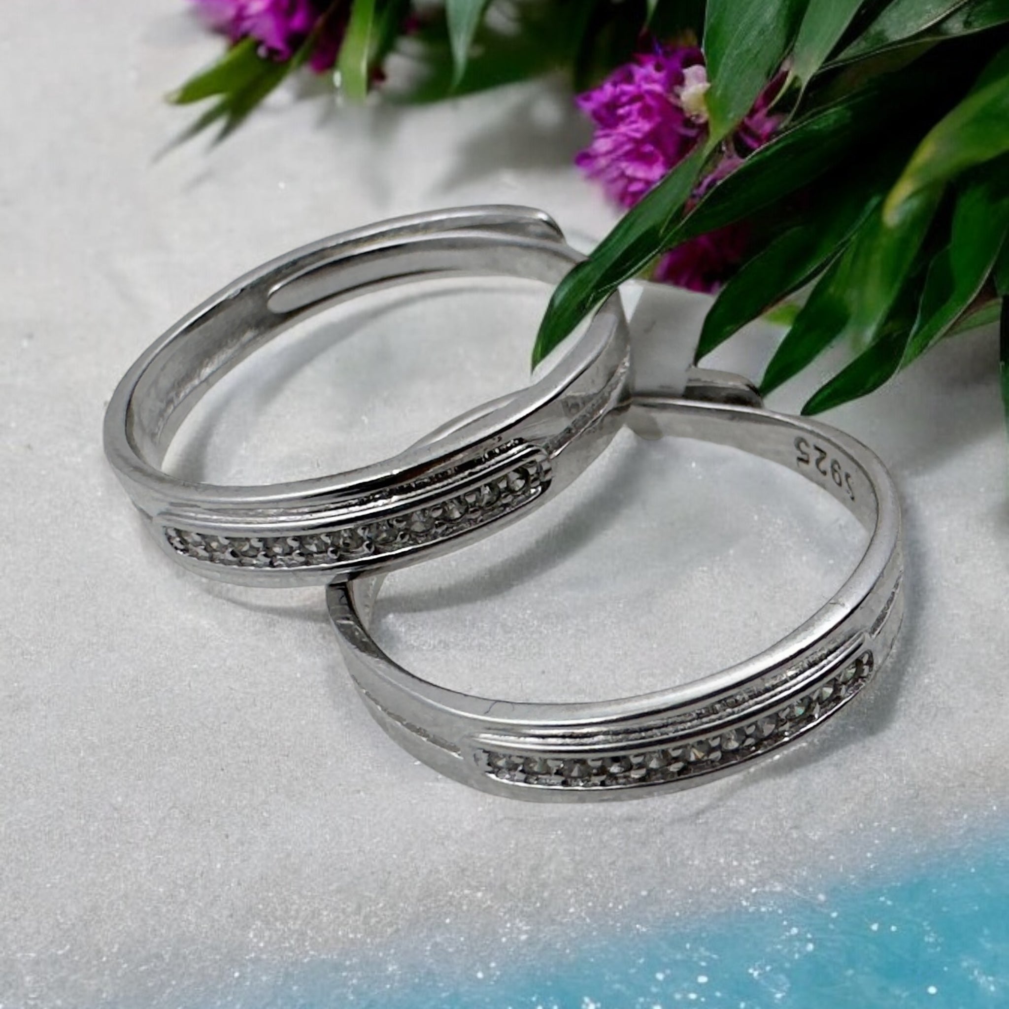 Beautifully designed silver couple rings for your loved once in 92.5 HM Silver