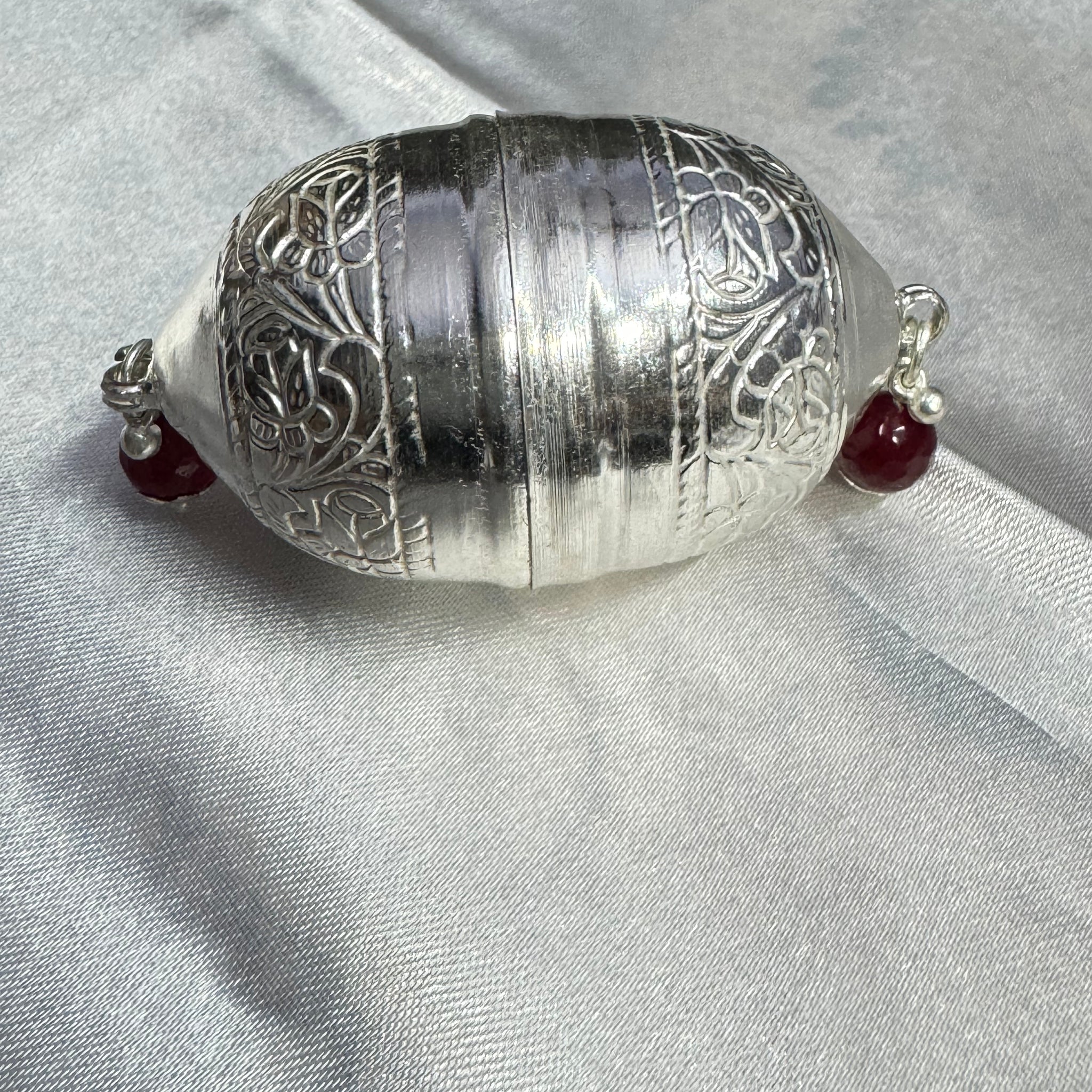 Silver Nariayal with beautiful carving work in silver