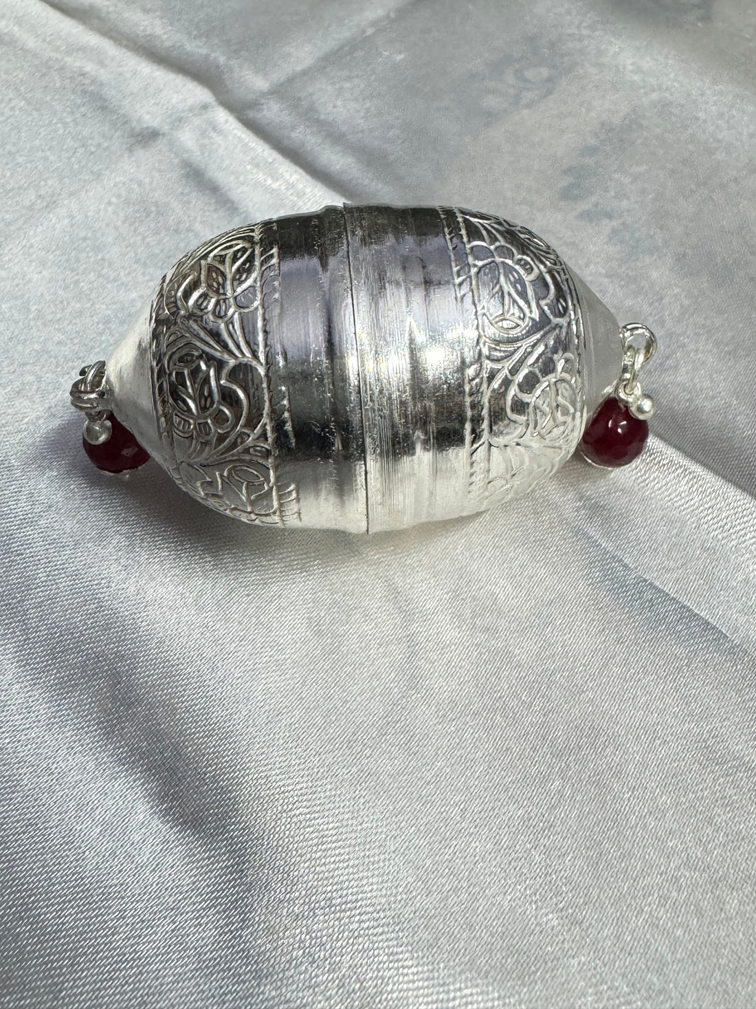 Silver Nariyal with crafted work in silver