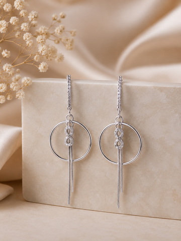 Infinity Hoop Bali Earrings in 92.5 Sterling Silver