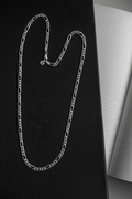 Italian style 925 sterling silver Figaro necklace for men, sleek and stylish jewellery