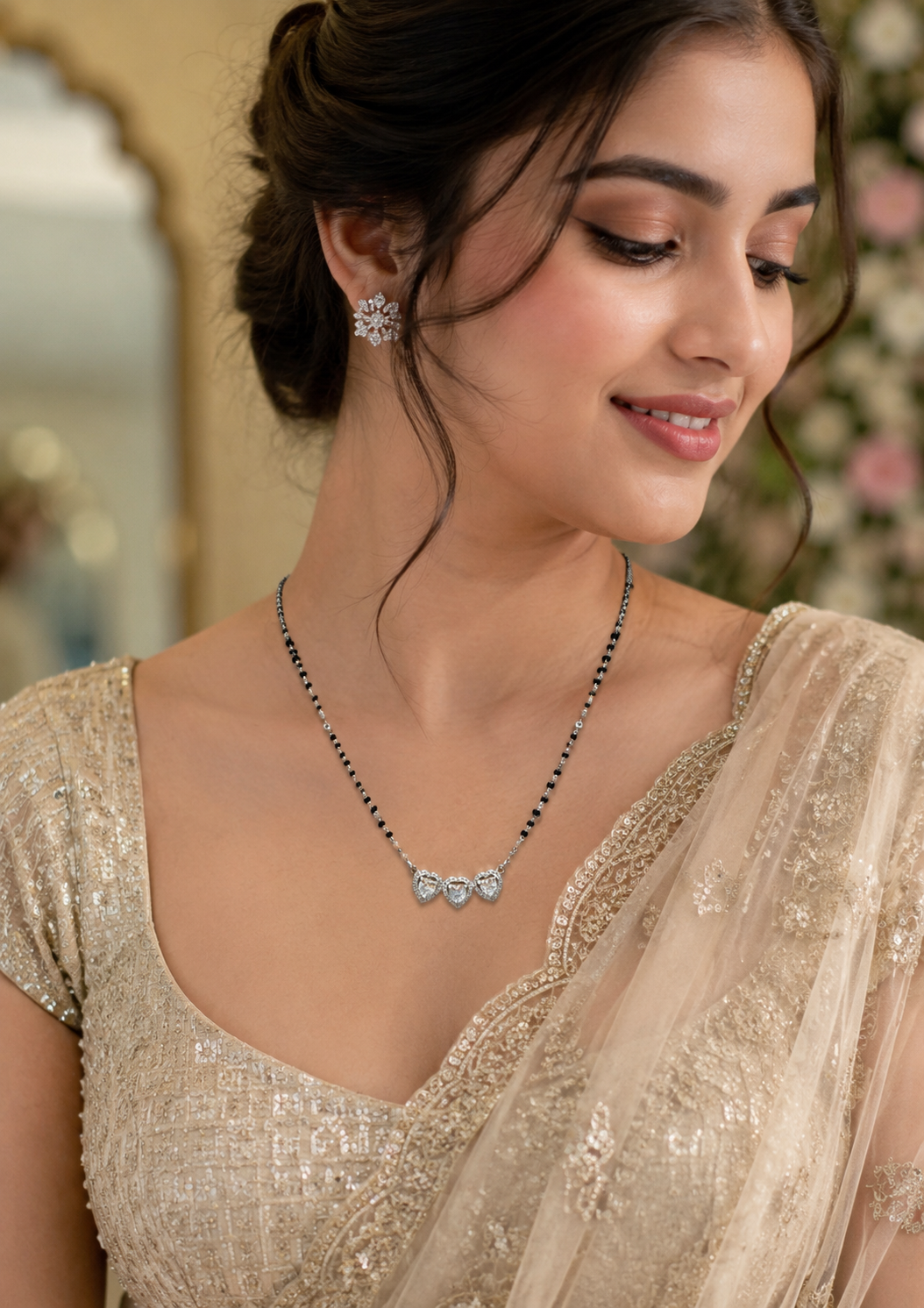 Lightweight Silver Lightweight Silver Mangalsutra for Office Wear Wear
