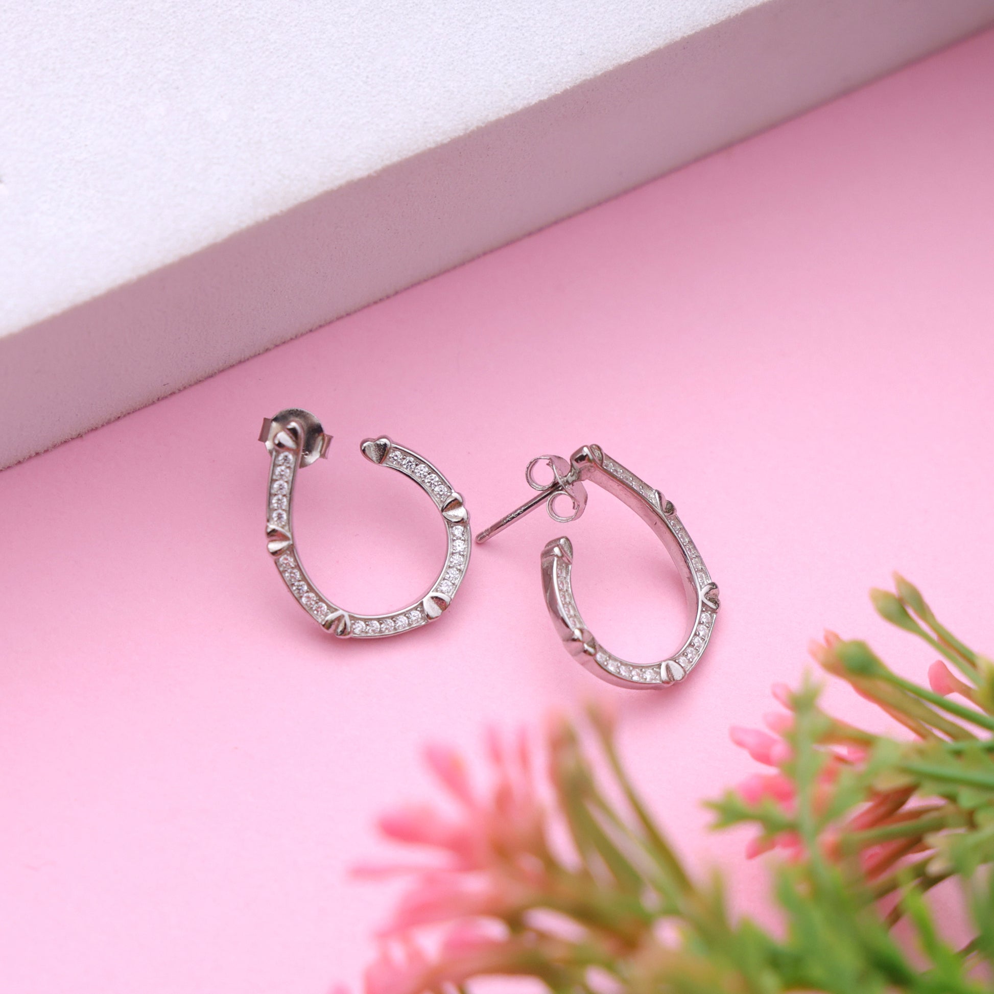 Luxury crystal hoop earrings
