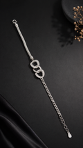 Matte cross lock silver bracelet