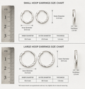 Minimal 925 Sterling Silver Hoop Earrings with Engraved Pattern