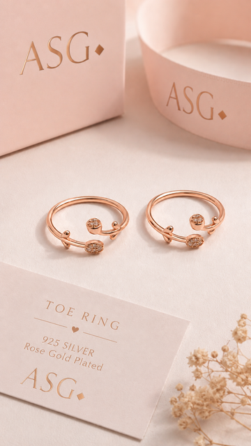 Minimal Rose Gold Toe Ring Jewellery Product Shot