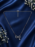 Modern Infinity Symbol Mangalsutra with Black Beads