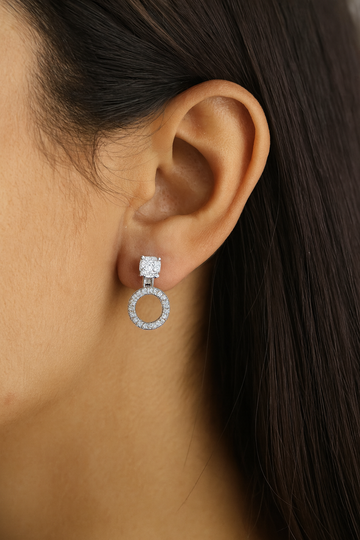 Multi-way sterling silver Swarovski earrings – versatile 3-in-1 combo