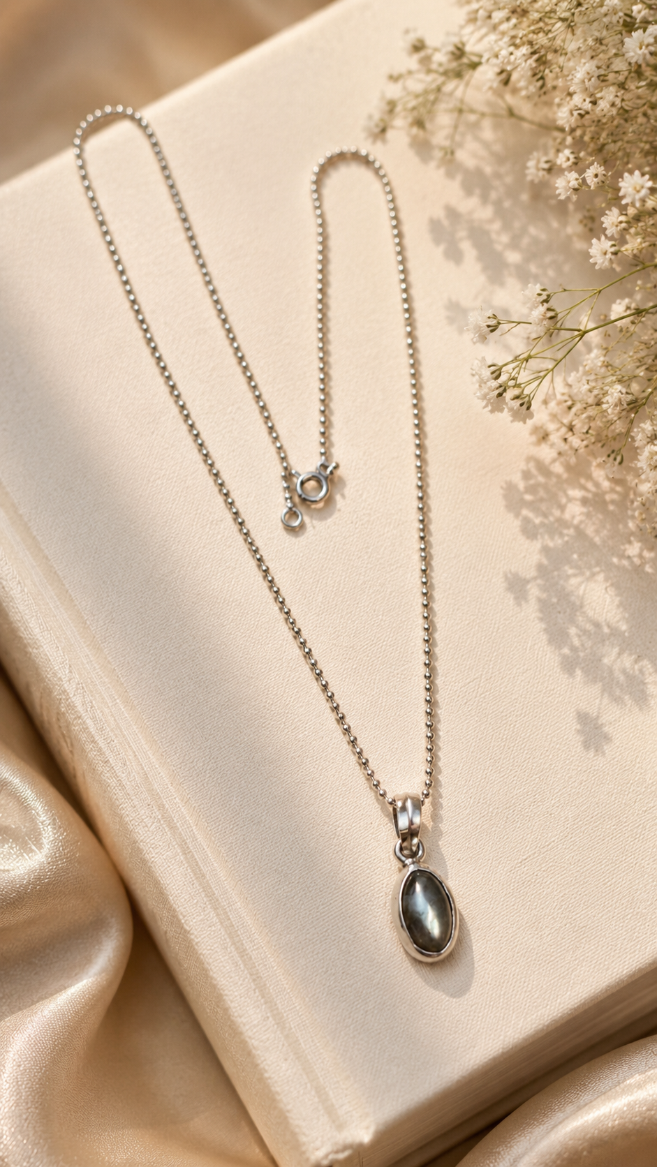 Natural Pyrite Stone Pendant in Sterling Silver