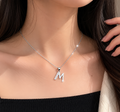 Personalized Letter M Necklace in 925 Sterling Silver