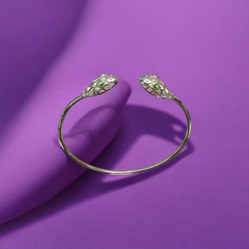 Luxury designer-style silver snake bracelet for men and women