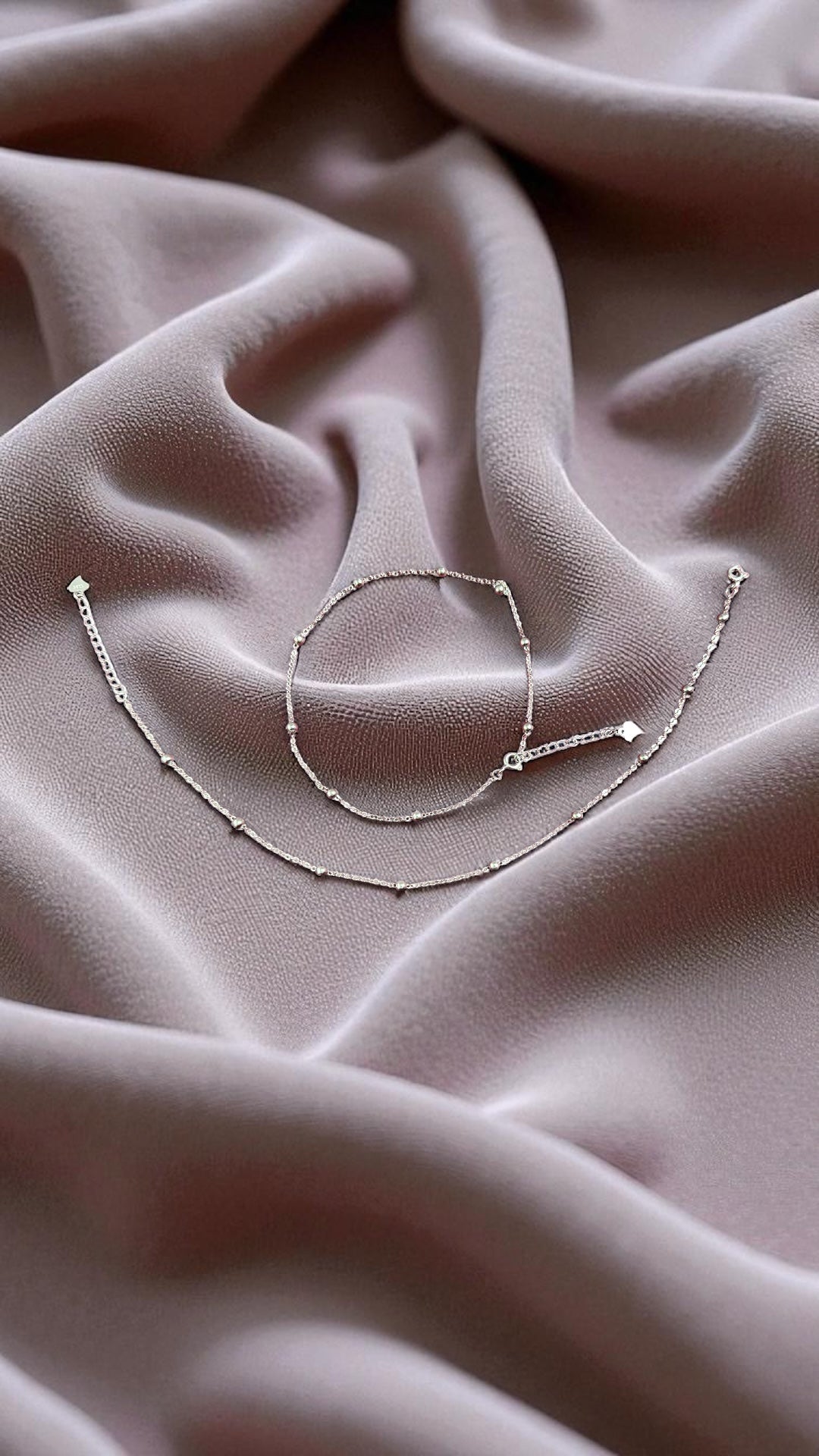 925 sterling silver beaded anklet 