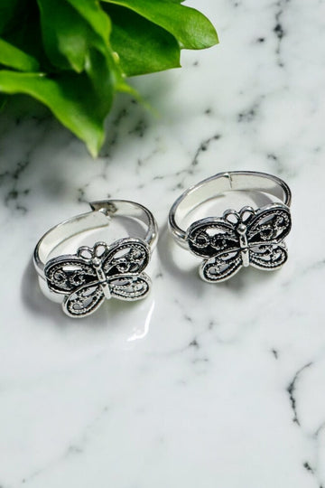 Pretty Butterfly antique Toe-Ring in 925 Silver