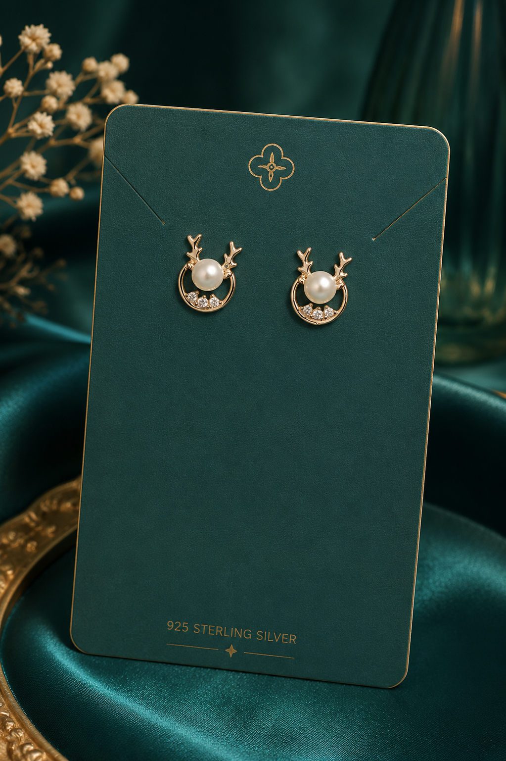Premium Rose Gold Pearl & CZ Earrings for Daily Wear
