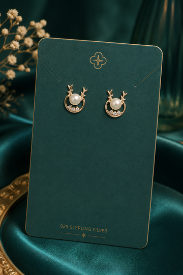 Premium Rose Gold Pearl & CZ Earrings for Daily Wear