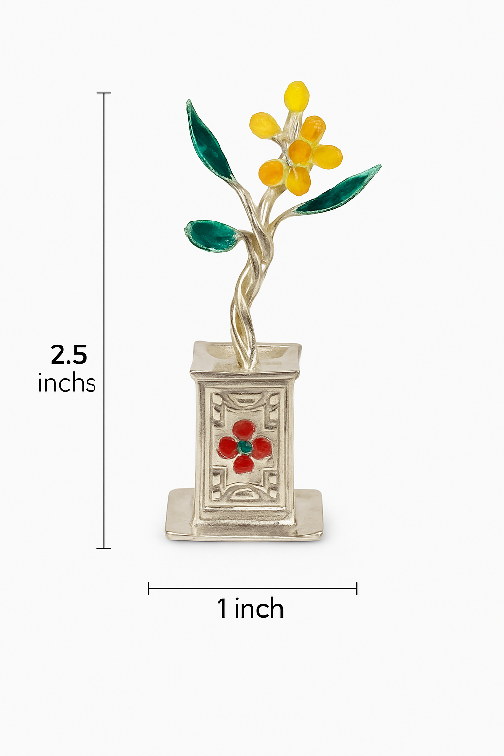 Pure 925 Silver Tulsi Plant for Mandir Pooja Gift