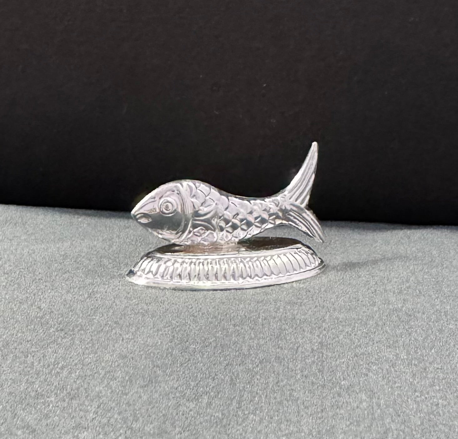 Pure Silver Fish Figurine Symbol of Wealth Peace and Prosperity