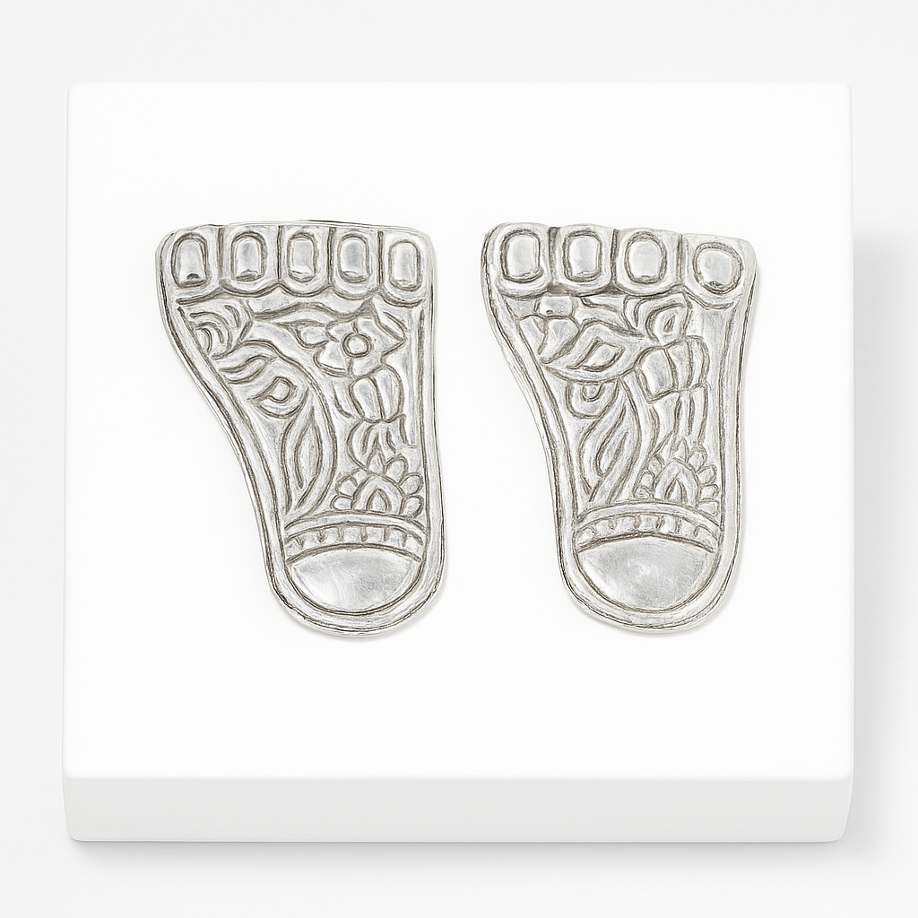 Pure Silver Goddess Lakshmi Feet for Mandir & Worship