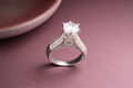 Romantic heart and diamond look silver ring for women