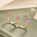 Rose Gold Double Finger Ring in 92.5 Sterling Silver