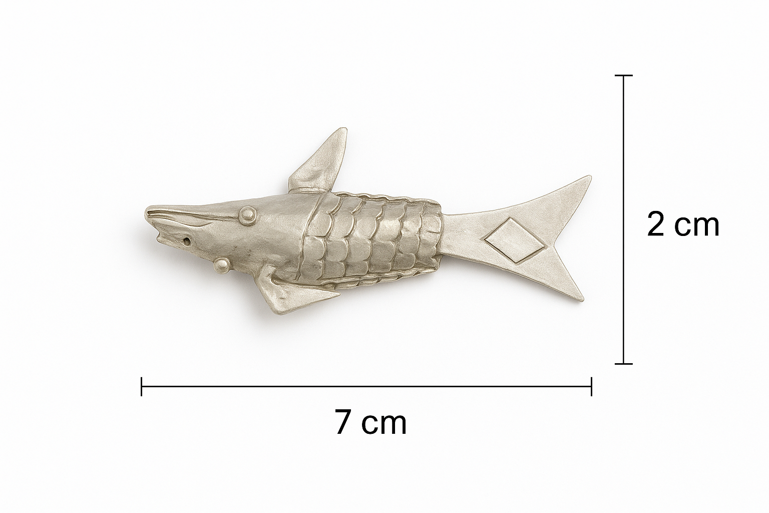 Silver Fish on Wooden Base Handcrafted 925 Silver Showpiece