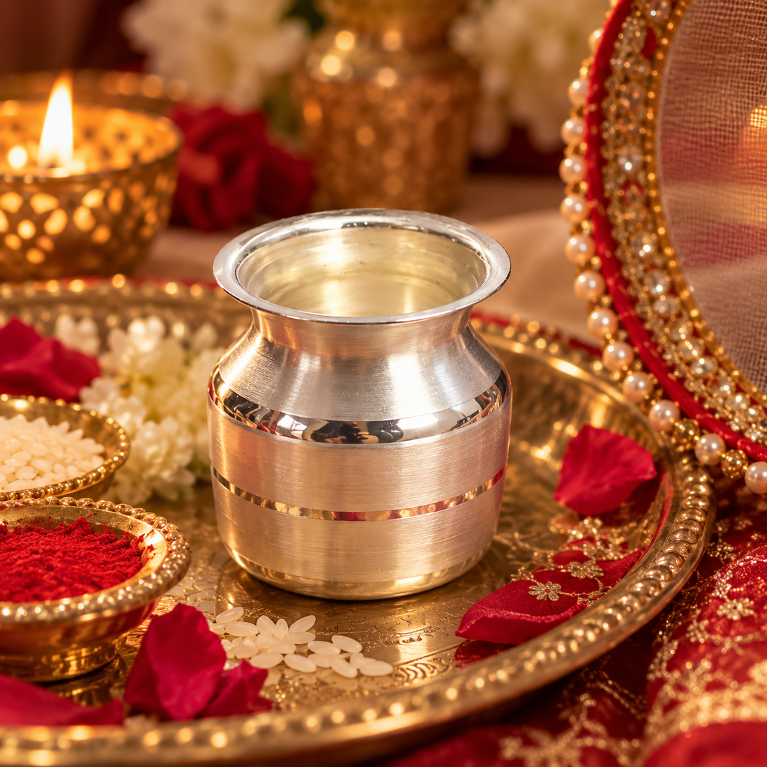 92.5 silver Karwa Chauth lota for puja