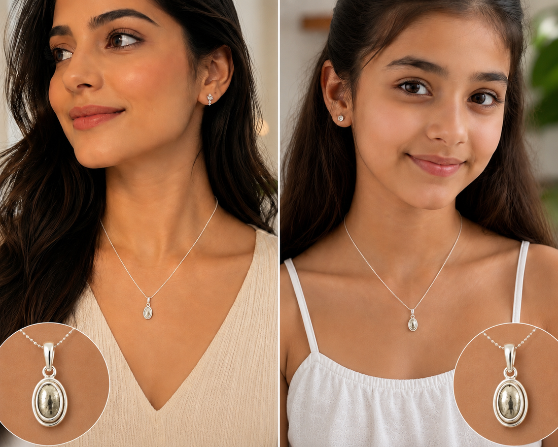 Natural Pyrite Pendant in 925 Sterling Silver