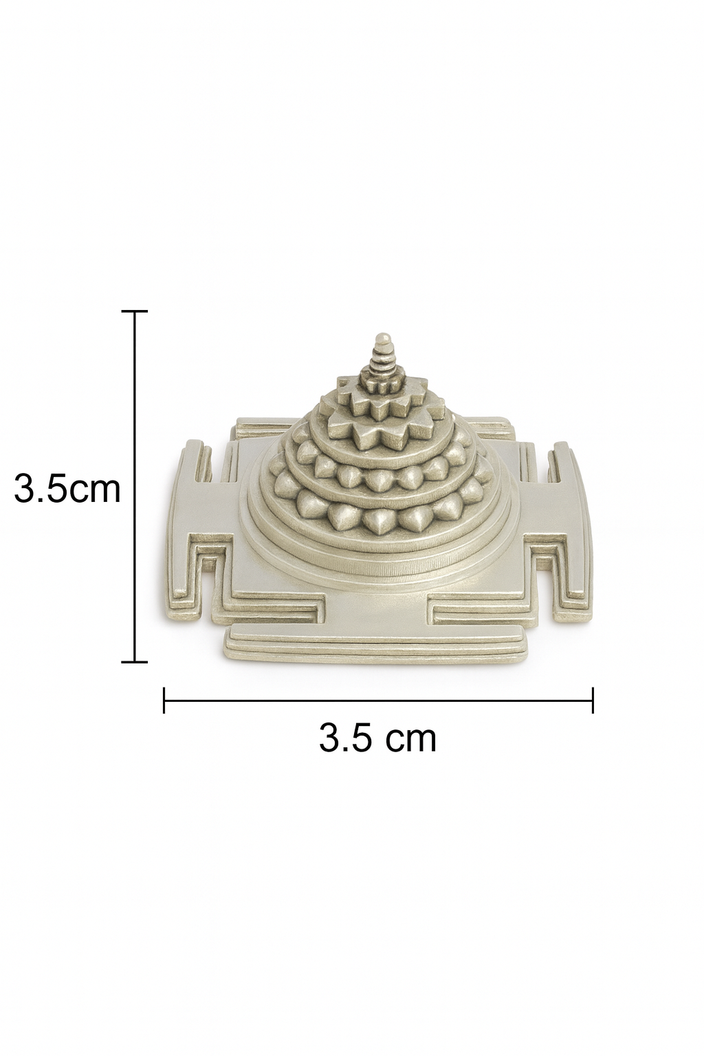 Silver Shri Yantra spiritual decor for Vastu pooja and meditation corner
