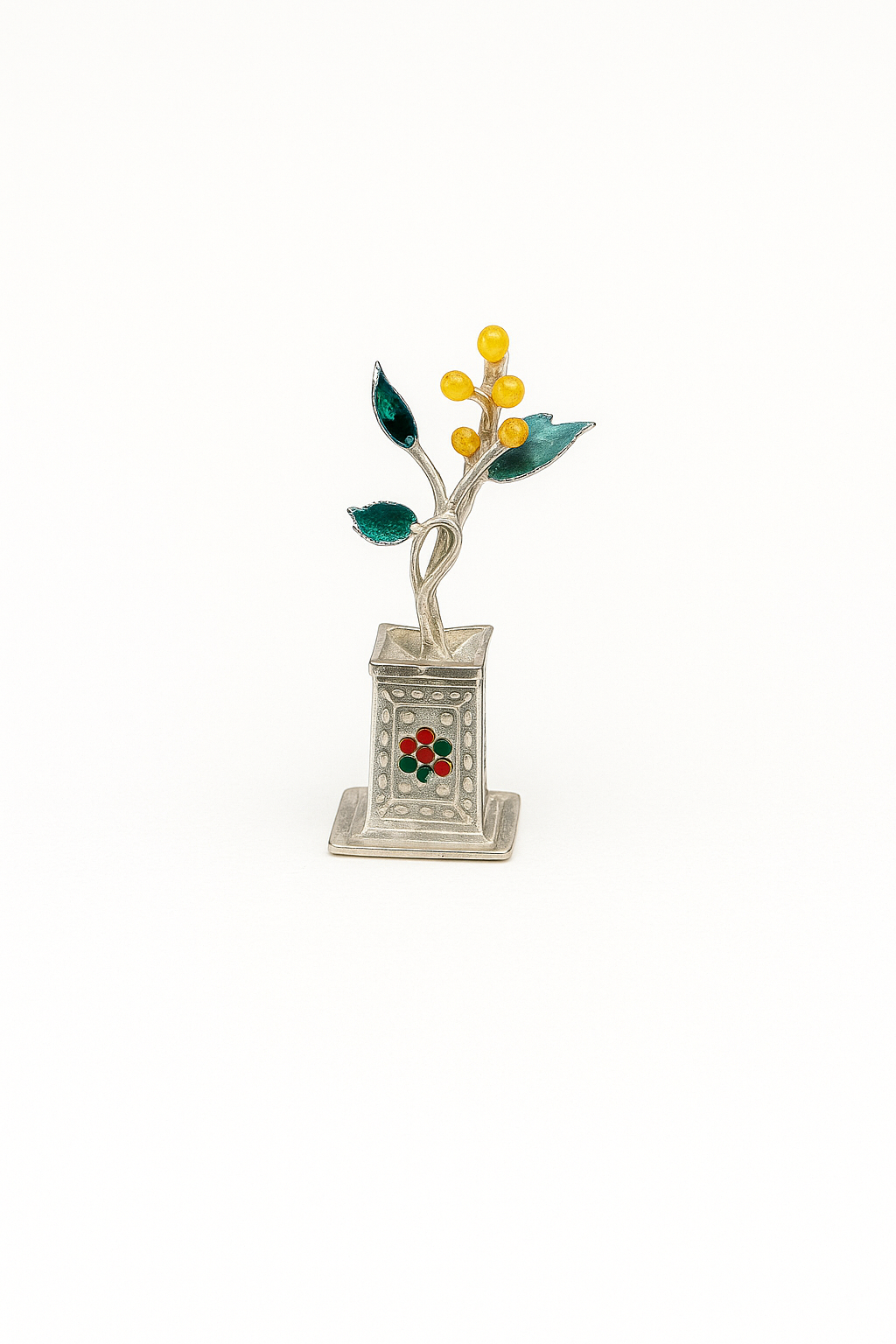 Pure 925 Silver Tulsi Plant for Mandir