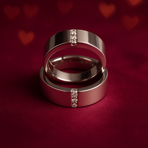 925 Silver Couple Bands - matching promise rings