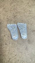 Small Silver Lakshmi Feet Paduka – Auspicious Pooja Gift