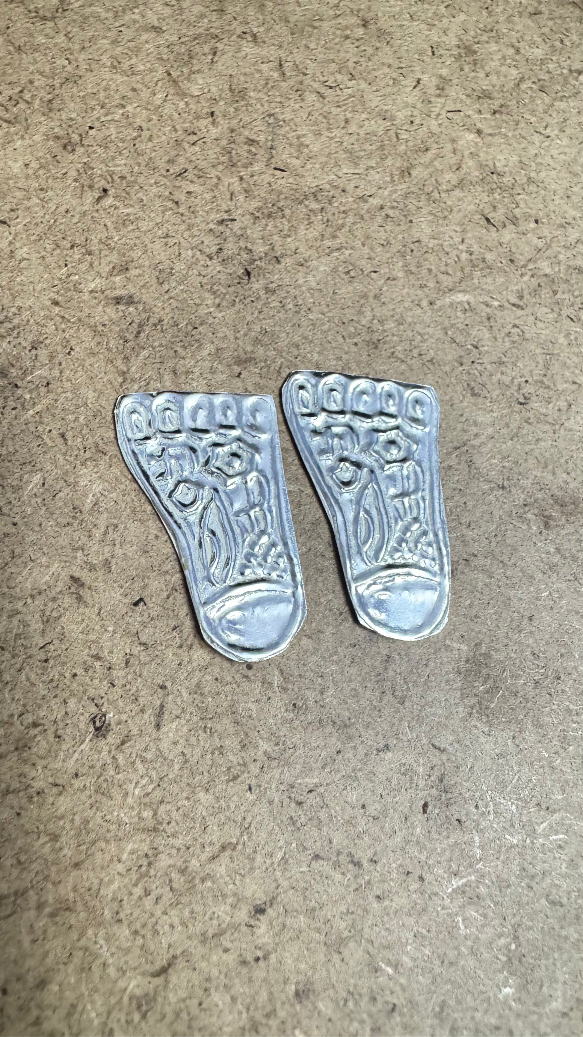 Small Silver Lakshmi Feet Paduka – Auspicious Pooja Gift