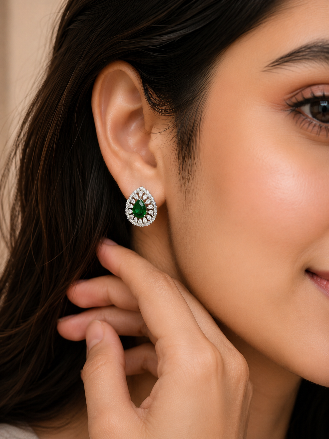Sparkling 925 Sterling Silver Pear Shape Earrings for Daily Wear