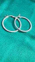 Sterling silver loops bali earrings with lock
