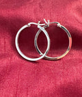 Stylish silver loop earrings daily wear