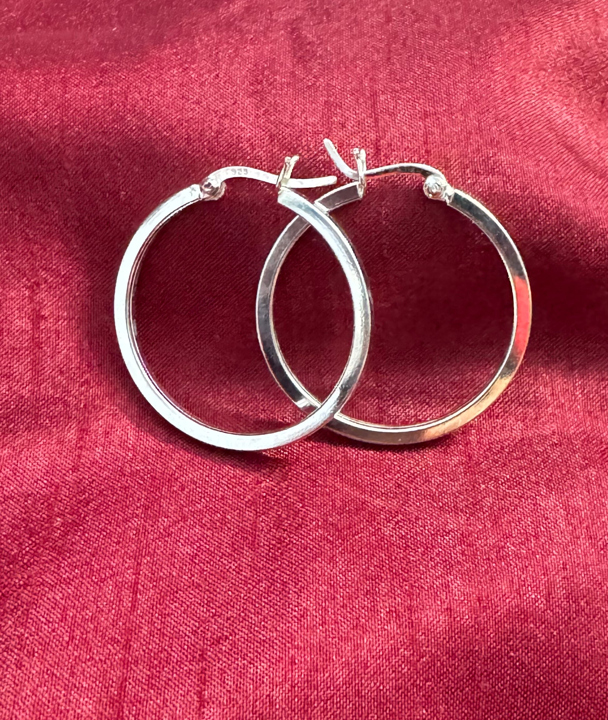 Stylish silver loop earrings daily wear