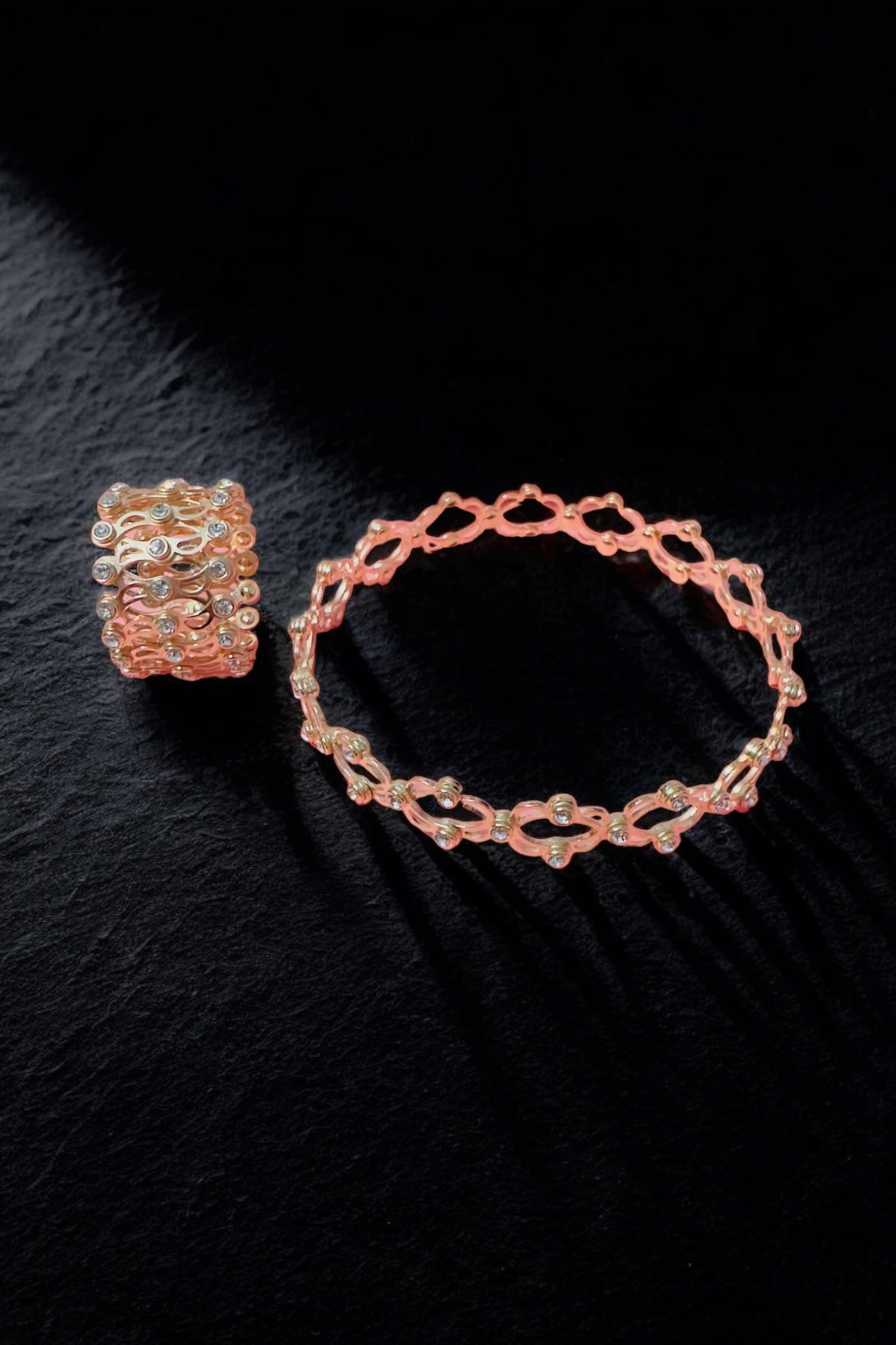 Timeless Rose Gold Bracelet & Ring Jewellery Set for Women