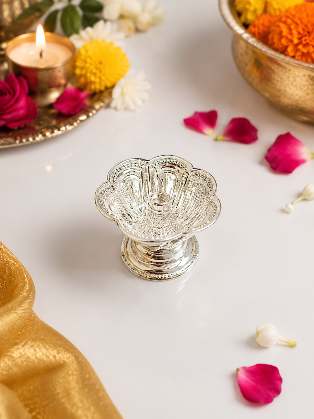 Traditional Silver Diya