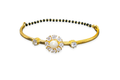 Traditional gold mangalsutra bracelet with pearl and CZ charm
