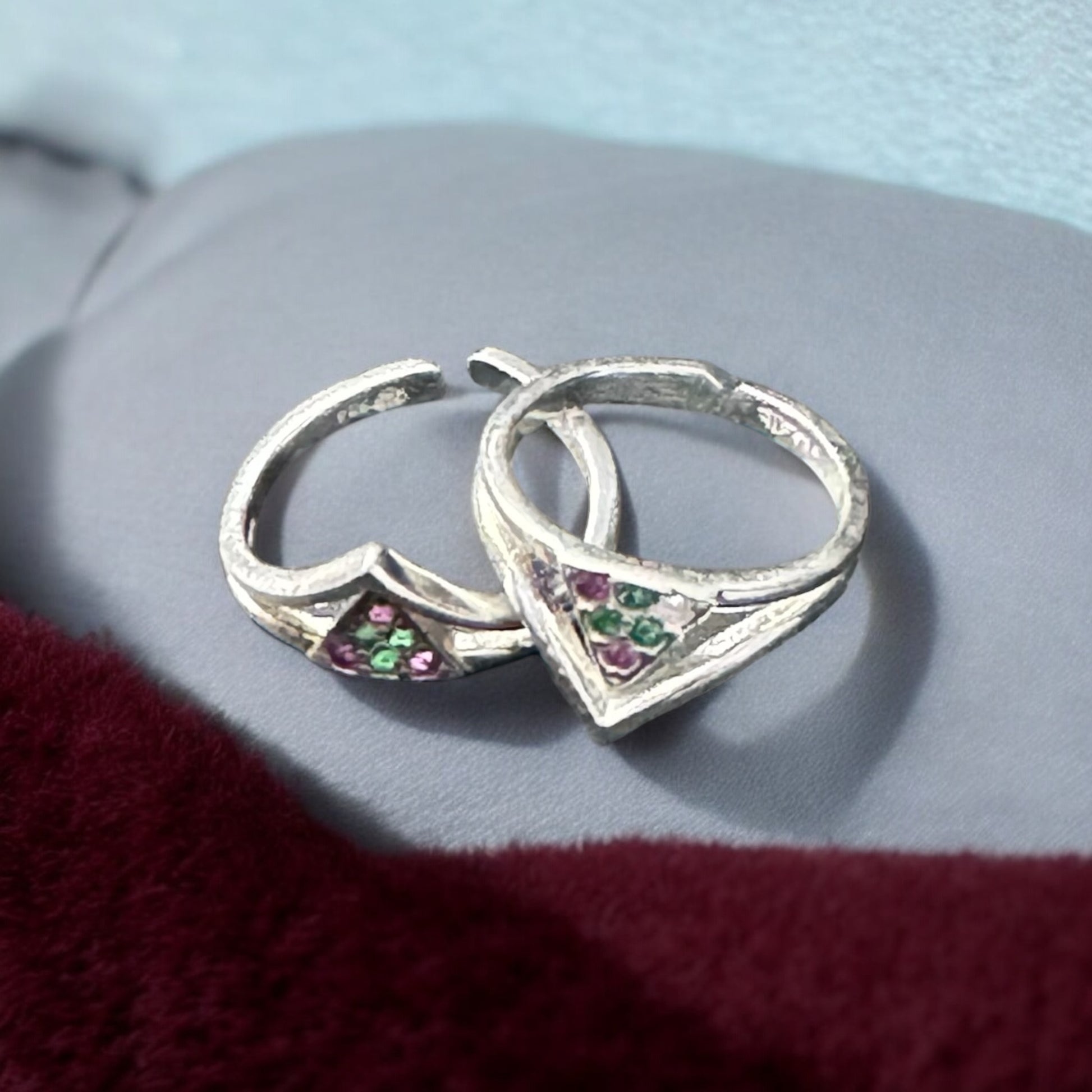 Traditional sterling silver Meena jewelry piece