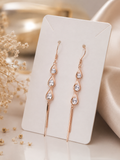 Triple Teardrop Rose Gold Silver Earrings