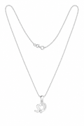 Silver necklace with a heart-shaped pendant on a white backgroundDesigner Heart Pendant Necklace in 925 Sterling Silver