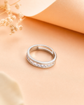 men sterling silver zircon ring adjustable band close view