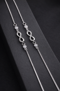 925 sterling silver infinity anklet pair with zircon stones for women