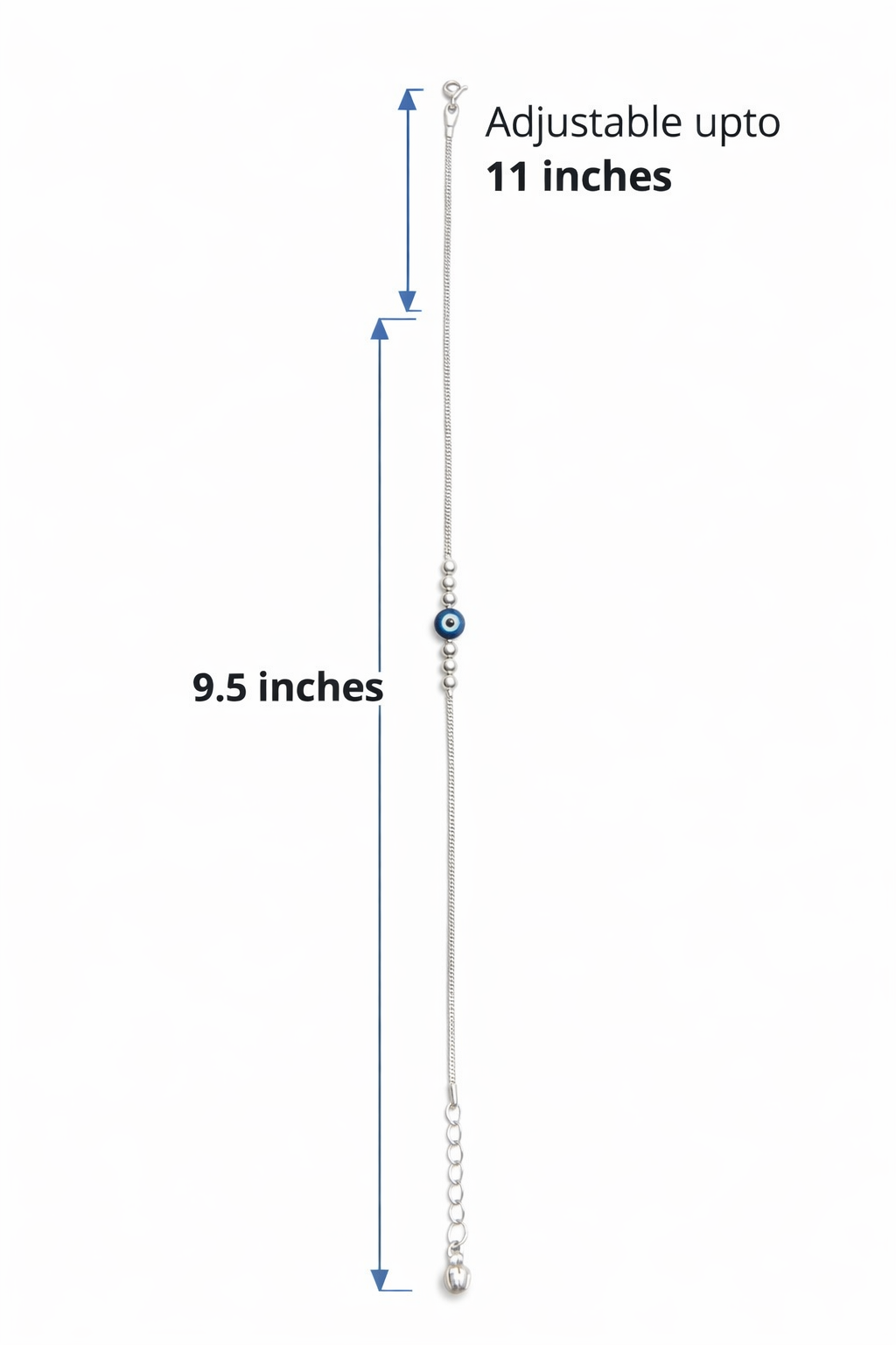 925 sterling silver anklet with charm