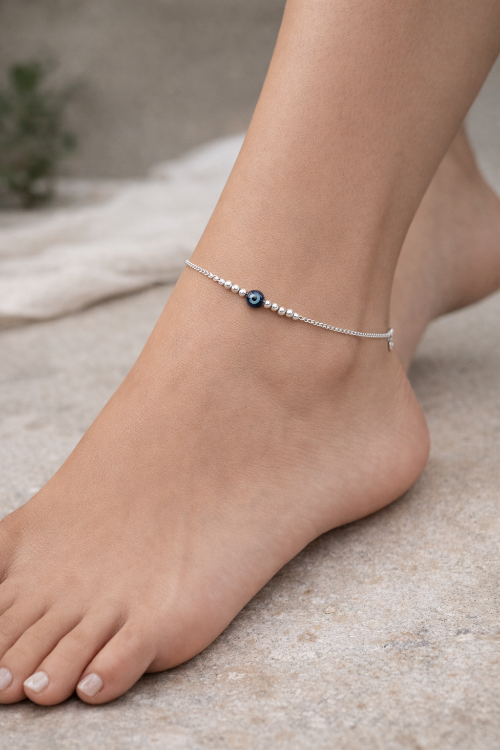 evil eye anklet 925 sterling silver