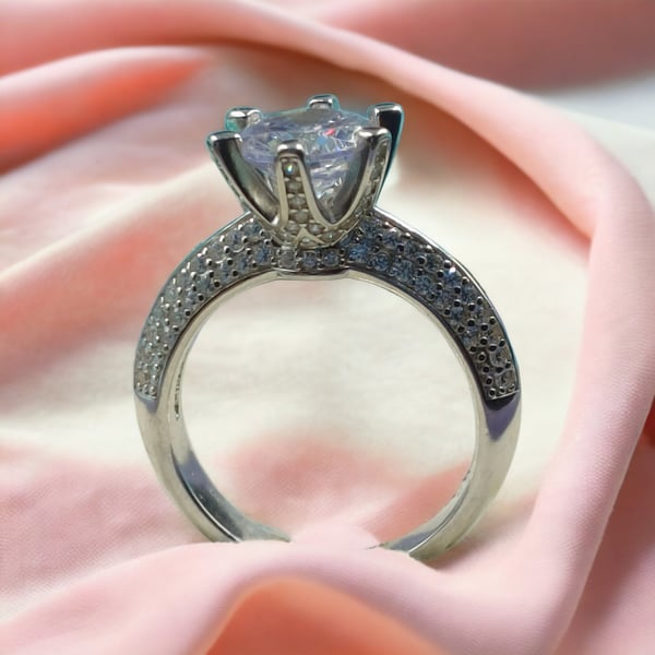 crown silver ring gift for women