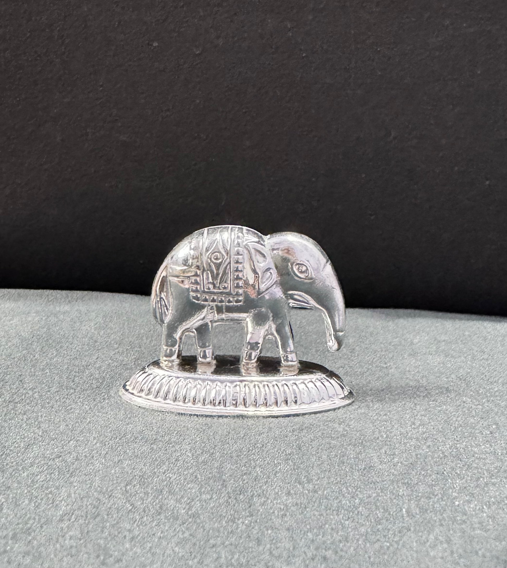 handcrafted silver elephant idol for home mandir decor