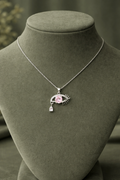 925 sterling silver pink pendant necklace